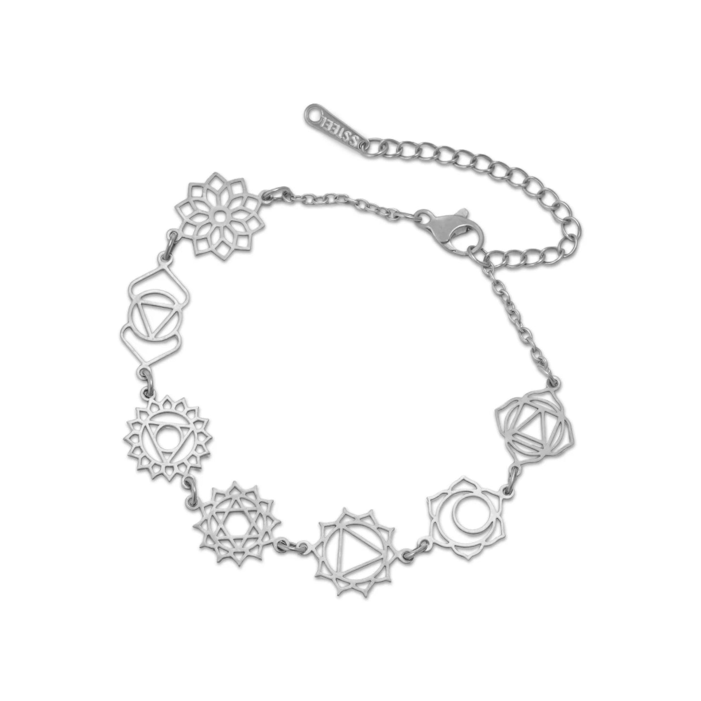 7 Chakra Bracelet Silver 2