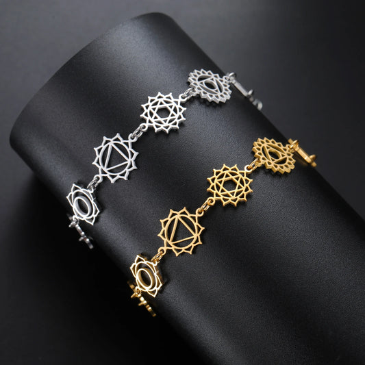 7 Chakra Bracelet Gold & Silver